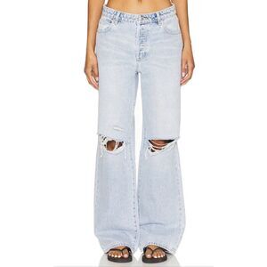 Revolve Rollas 10 kate baggy jeans long beach worn vintage blue wide leg denim
